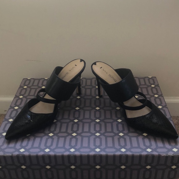 Escarpins Noirs Via Spiga Talons Hauts 9,5 Cm - Pointure 7 1/2 US, Occasion à Retaper